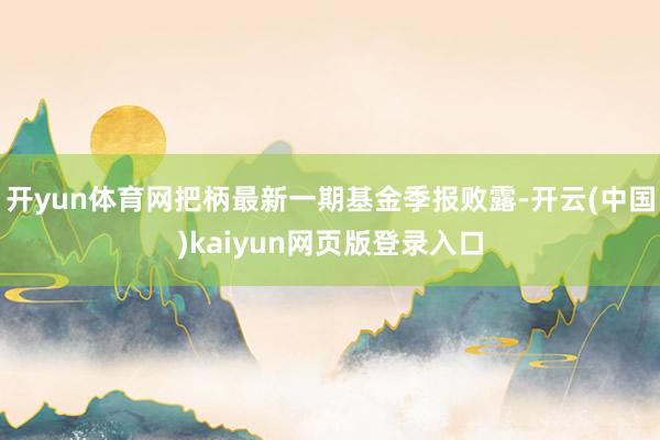 开yun体育网把柄最新一期基金季报败露-开云(中国)kaiyun网页版登录入口